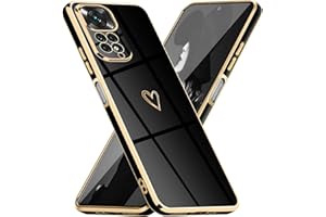 Mkej Funda para Xiaomi Redmi Note 11/ 11s, Bonito Diseño Patrón Corazón Suave Silicona de Galvanoplastia Carcasa con Protección Cámara, Ultrafino Elegante Color Enchapado Case