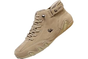 Eteslot for Wiecel Barfußschuhe Leder - Lederstiefel Herren - for Ldeck Barfussschuh - Wildleder Schuhe Herren - Leder Boots Herren Mode Glamour Barfußschuhe - Lässige Outdoor-Sneaker Zum Wandern