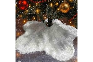 AUFIIY Weihnachtsbaum Decke, Christbaumdecke Sternförmig - 90cm Weiße Weihnachtsbaumdecke, Passend für Mittelgroße Weihnachtsbaum