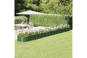 WIFESE Jardinière Acier Enduit de Poudre Vert Grande Taille Balcon Potager sur Pieds