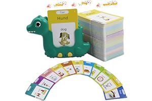 MAYAPHILOS Sprechende Lernkarten Deutsch und Englisch mit 510 Wöter, Sprechenden Flash Karten, Deutsch Lernspielzeug für Vorschulkinder Geschenk Für Jungen Mädchen