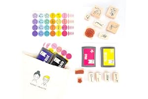 Tampons enseignants français, Boîte de 13 Tampon enseignant motivation avec ses gommettes offertes et encreurs 4 couleurs. Spécial cadeau institutrice, professeur, maîtresse, maître.