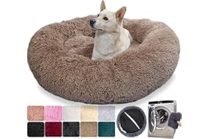 MCPTSN Panier Dehoussable Chien, Coussin Anti Stress Apaisant Comfy, Puppy Love Amovible et Lavable, Confortable et Doux (L:70cm, Marron)