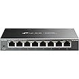 TP-Link Managed Network Switch 8-Port Gigabit, Support QoS VLAN IGMP Snooping, Network Monitoring through Web Interface, 3.68 W(TL-SG108E), Black