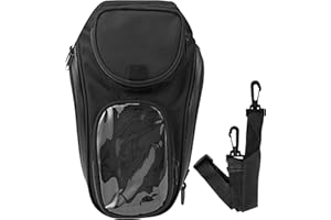 Rhinenet Motorcycle Tank Bag Saddle Motorbike Bag with Bigger Window Universal Waterproof Zipper Strong Magnetic Bag Large Capacity for Honda Yamaha Suzuki Kawasaki Harley (Black)