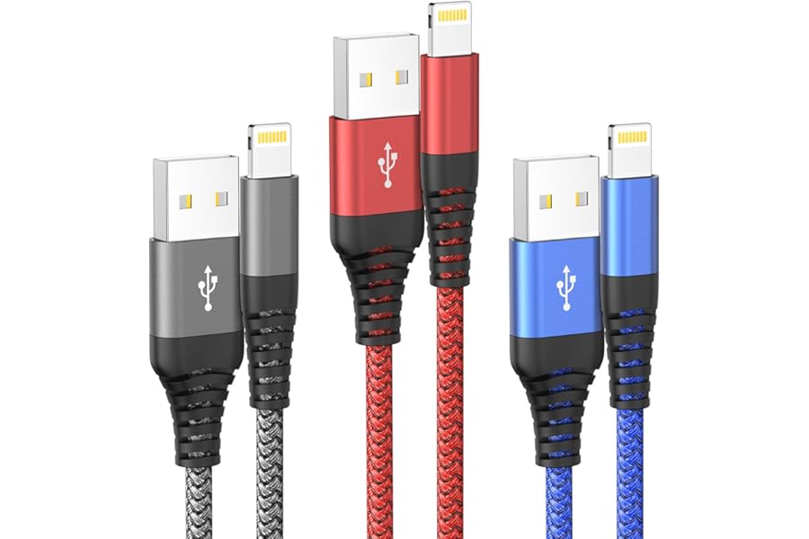 Ofuca iPhone Charger,3Pack 6FT/1.8M iPhone Charger Cable MFi Certified Lightning Cable Fast Charging Wire Compatible with iPhone 14 13 12 11 Pro Max XS XR X 8 7 6 Plus 5 SE
