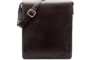 LEABAGS Borsa a Tracolla in Pelle per Uomo e Donna | Borsa per Laptop in Vera Pelle fino a 13 Pollici | Messenger Bag con Tracolla | Borsa da Lavoro