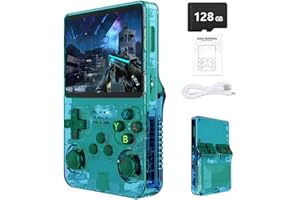 Gziztx Console di gioco portatile retrò R36S: oltre 21.000 giochi classici, schermo IPS da 3,5", memoria da 64 GB/128 GB, dispositivo di gioco portatile Linux (128G-Verde)