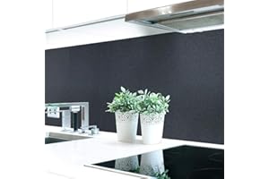 ‎DRUCK-EXPERT Küchenrückwand Graphit Schwarz Premium Hart-PVC 0,4 mm selbstklebend - Direkt auf die Fliesen, Größe:160 x 60 cm