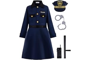 ReliBeauty Costume Poliziotto Bambina con Accessori