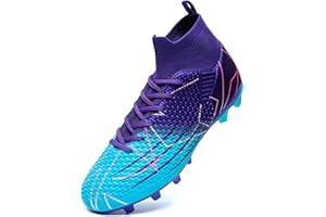 VTASQ Boys' Football Boots Kids Turf Football Shoes Professional Teenager Athletics Sneakers Outdoor Non-Slip Training Soccer Shoes High Top Football Shoes Spikes