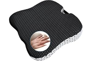 Mycketop Car Seat Cushion, Car Booster Wedge Seat Cushion, Memory Foam Soft Sitter Cushion, Breathable Seat Pad, Wheelchair, Home, Office, Gaming, Dark and White