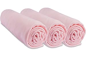 Zestaw 3 prześcieradeł z gumką 50 x 100 cm, łóżeczko dziecięce, w stylu vintage, 50 x 100 cm, 100% bawełna, różowy, rozciągliwy i oddychający | zdrowy sen | Marka Easy Dort | Certyfikat Oeko-Tex,