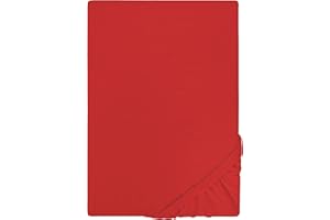 Traumhaft Schlafen - Castell - Markenbettwäsche 0077113 Spannbetttuch Jersey Stretch (Matratzenhöhe max. 22 cm) 1x 90x190 cm - 100x200 cm, rot
