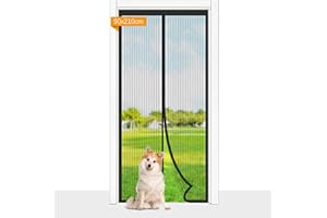 Magnetic Fly Screen Door, Cloudgree 90x210 cm Fly Insect Screen Door Screen Mesh Curtain with Powerful Magnets and Full Frame Hook&Loop, Insect Protection Door No Gap, Keep Bugs Out Lets Fresh Air in