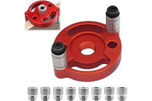 LHLWCCP 9 Pièces Gabarit de Percage pour Bois Locator, Guide de Percage Bois, 8 Trous 3/4/5/6/7/8/9/10 mm, Guide de Perçage Perçage Vertical, Positionneur de Forage de Menuiserie à Cheville pour Bois