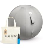 Backerz Ballon Siège 65 Cm – Vert Olive, PVC Résistant 110 Kg, Housse Lin Lavable, Ergonomique Bureau & Yoga