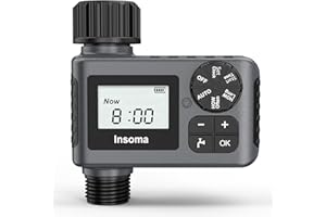 INSOMA Sprinkler Timer, Outdoor Garden Hose Faucet Timers, Programmable Water Timer with Rain Delay/Manual/Automatic Irrigation System, Drip Irrigation and Lawn Watering System for Yard, Lawns, 1 Outlet