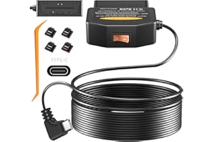 SSONTONG OBD2 OBD Power Cable for Dash Camera, OBD to Type-C USB OBDII Adapter Hardwire Charger Cable 24 Hours Surveillance and Acc Two Mode with Switch Button and Low Voltage Protection, 12-36V to 5V/3A