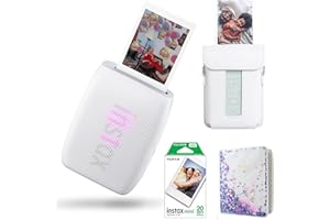 VIDIFY Fujifilm INSTAX Clay White Mini LINK 3 Portable Smartphone Photo Printer id With Fujifilm Instax Mini Film (20 Sheets), Mini Link 3 Protective Case & Photo Album With 64 Pockets