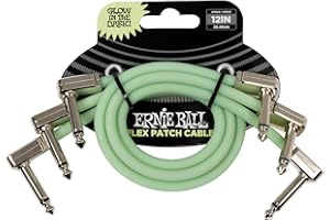 Ernie Ball Câble Patch Flex 30cm - Brille Dans Le Noir - Pack de 3