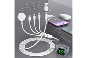 QUANLEX Apple 4-in-1 USB-C Fast Charger Cable for iPhone/AirPods & Apple Watch Series 3-8/SE/Ultra (6FT/1.8M)