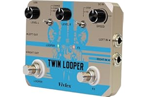Vivlex Twin Looper Loop Station Guitar Pedal Mini Loop Recording for Electric Guitar Bass 10 Minutes of Looping, Unlimited Overdubs