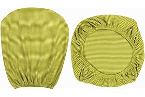 Yikko 1 set di coprisedili per sedia e schienale in spandex morbido elasticizzato, lavabili per sedie da ufficio, ufficio, sala da pranzo, decorazione per feste di matrimonio (giallo)