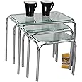 ASPECT Lisbon SETOF 3 Nesting Side END Tables, Chrome, L 46x30x39, M 36.5x30x34, S 31.5x30x29(H) cm, B012HJM8NI