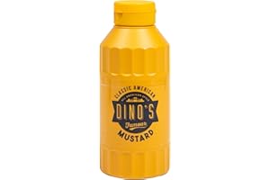 Dino's Famous All American Style Classic American Mustard Smooth & Tangy Mustard Perfect For Hot Dogs Burgers & Sandwiches 250 g Bottle (Pack of 1)