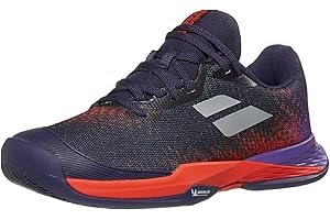 Babolat Bambini Jet Mach 3 AC Scarpe da Tennis Scarpa per Tutte Le Superfici Blu - Corallo 35