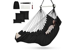 OUTERMAN Silla Colgante para Exterior & Interior, Silla Hamaca Colgante con 3 Cojines y Soporte para Reposapiés para Jardin, Terraza, Balcón, Dormitorio, Ofi, Capacidad de Carga de 200kg