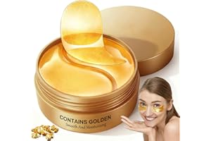 EHIOG 60 Pcs Under Eye Patches,Collagen Under Eye Mask,Eye Patches for Dark Circles,Remove Eye Bags & Puffy Eyes, Anti-Wrinkle,Hydrating, Soothing,Pure Natural Extract Eye Patch (24K Gold)