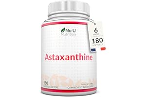 Astaxanthine 12mg - 180 Softgels de Forte Puissance - Approvisionnement 6 Mois - Supplément Antioxydant Puissant - Astaxanthine de Haematococcus Pluvialis Algae - Fabriqué en Europe - Nu U Nutrition