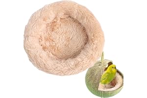 Geteawily Tapis De Nid D'oiseau – Nid De Coton pour Oiseaux – Coussin Chaud d'hiver en Coton Nid De Coquille De Noix De Coco Accessoire pour Perruches Perruches Calopsittes Conures Et Inséparables