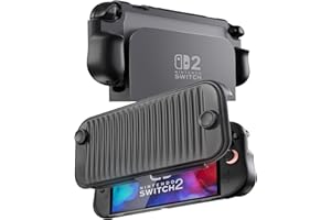 ProCase Coque Dockable pour Nintendo Switch 2 2025, Housse de Protection Fine avec Poignée et Support Intégré pour Console Switch 2 7,9", Design Ergonomique et Joy-Con à Détachement Rapide -Noir