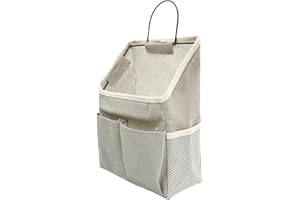 DECORDWELL Borsa Portaoggetti da Parete, Tasche Organizzatore da Appendere, Organizer da Appendere con Tasche, Porta Organizer Appeso Tasca in Tessuto di Lino e Cotone Impermeabile per Camera, Cucina, Bagno