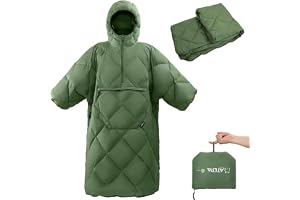 ATEPA 3-i-1 camping poncho filt, bärbar sovsäck, ultralätt