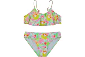 POWER FLOWER Maillot de Bain Filles 2 Pieces Bikini Maillot de Bain Maillots Deux Pièces Fille Ébouriffer pour Les Tout-Petits de 4 à 16 Ans
