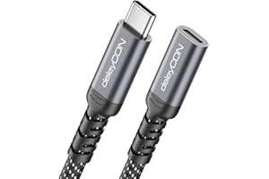deleyCON 1,5m 100W 20 Gbps Kabel Przedłużający USB-C (USB 3.2 Gen 2x2) PD 3.0 - Kabel ładujący i Danych 4K@60Hz do iPhone 17 16 Pro Max Air, Galaxy A16 A56 S25 S24, iPad, MacBook, Tablet, Laptop