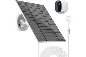 NOOUKUT 6-W-Solarpanel kompatibel mit Arlo Pro 3/Pro 5S/Ultra/Ultra 2, Solarstrom-Ladegerät für Arlo-Kamera mit Kontrollleuchte, 13 Fuß Kabel, wetterfestes IP66-Solarpanel