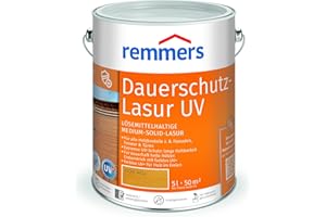 Remmers Dauerschutz-Lasur UV eiche hell, 5 Liter, Holz UV-Schutz für außen, auch für helle Farbtöne und farblos UV+, blockfest, wetterbeständig