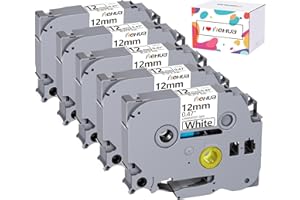 ‎HEHUA 5X Hehua Kompatible für Brother TZe-231 Tz-231 p touch Bänder Tz Tape 12mm 0.47 Schwarz auf weiß Schriftband, Ersatz für P Touch Cube h105 h100lb H107B pt-1000 pt-1010 e100 1280 900 h101c h100r d200