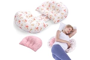 SMGBWAY Almohada de Embarazo en Forma de U para Mujeres Embarazadas, Cojín de Embarazo para Dormir, Soporte para Espalda, Caderas, Vientre para Mujeres de Maternidad, para La Cintura Cojín De Soporte
