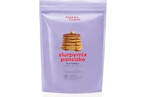 PharmaPower Slurpymix Preparato per Pancake Proteici Gusto Buttermilk, Senza Glutine e Senza Zuccheri Aggiunti, 500 g