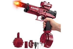 Niaetuto Pistolet a Eau Electrique,Pistolet à Eau avec Lumière,500CC Electric Water Gun,Longue Portée de 8-10 Meter,Etanches Pistolet a Eau Adulte,pour Piscine Extérieure,Plage,Jardin (Rouge)