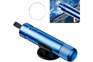 POSYLANE Safe Hammer Glass Breaker with Holder, Portable Mini Car Window Escape Tool for Car Home Travel, 2-in-1 Safety Hammer Seat Belt Cutter, Escape Tool for Emergency Rescue/Lifesaving/Disaster (Blue)