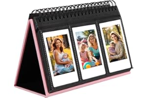 RUIBYTREE Mini album photo de bureau 96 pochettes pour appareil photo instantané Fujifilm Instax Mini 12/11/9/40/EVO, compatible avec Polaroid Z2300/PIC-300P/Z2300/ Snap Film (Rose)
