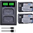 PowerTrust 2Pcs 2650mAh LP-E6 LP-E6N Battery with LED Dual Charger for Canon EOS R5,R6,R7,RP,60D, 60Da, 70D, 80D, 5D Mark II, 5D Mark III, 5D Mark IV, 5DS, 5DS R, 6D, 6D Mark II, 7D, 7D Mark II,XC10