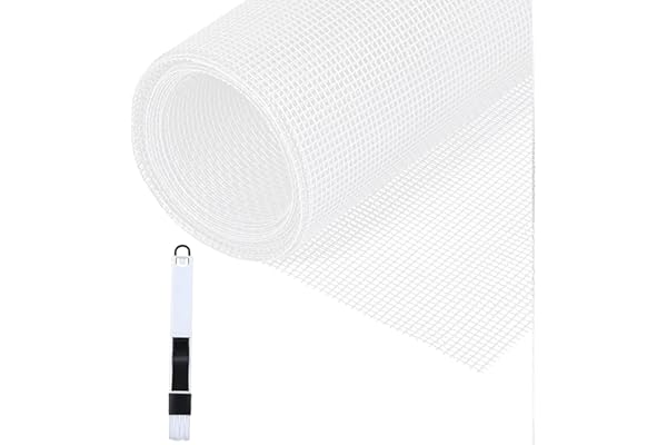 Fillis Moustiquaire de fenêtre, 150x300cm Moustiquaire au mètre en fibre de verre bricolable avec brosse de nettoyage, moustiquaire pour fenêtre, porte de balcon et salon, Blanc